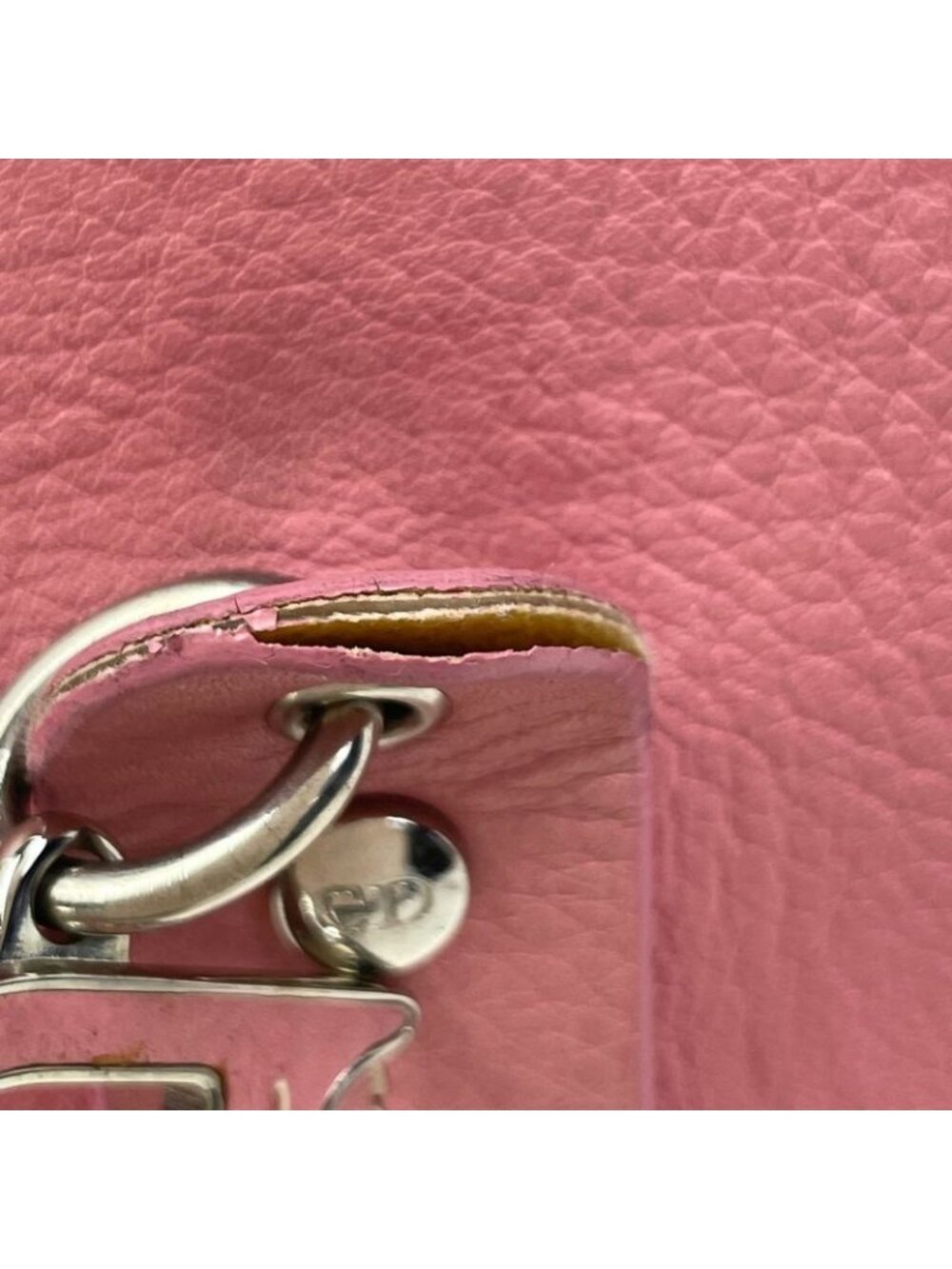 ★SOLD★ Dior Logo Handbag Flower Embroidery Leather Pink - Picture 8 of 10